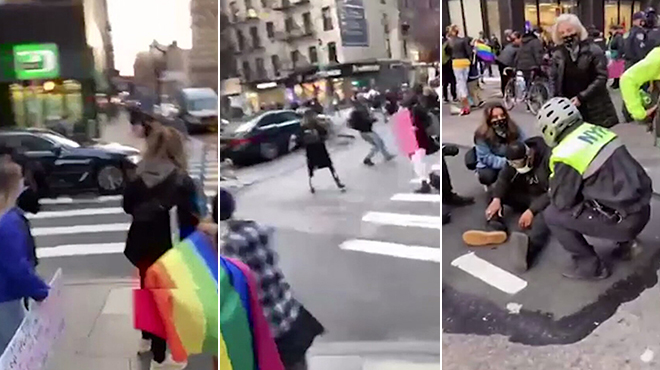 New York car hits several people during protest